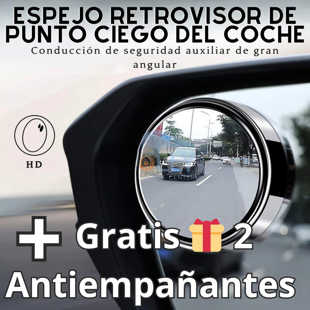 Espejo Anti Puntos Ciegos – Tecnología HD Sin Distorsión – Fácil Colocación (Pack x2)