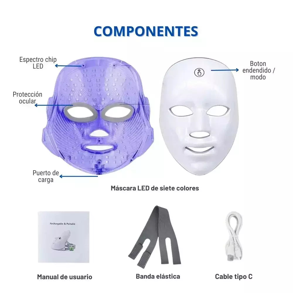 Máscara Rejuvenecedora 7 en 1 AuraMask™ con Fototerapia 🌟