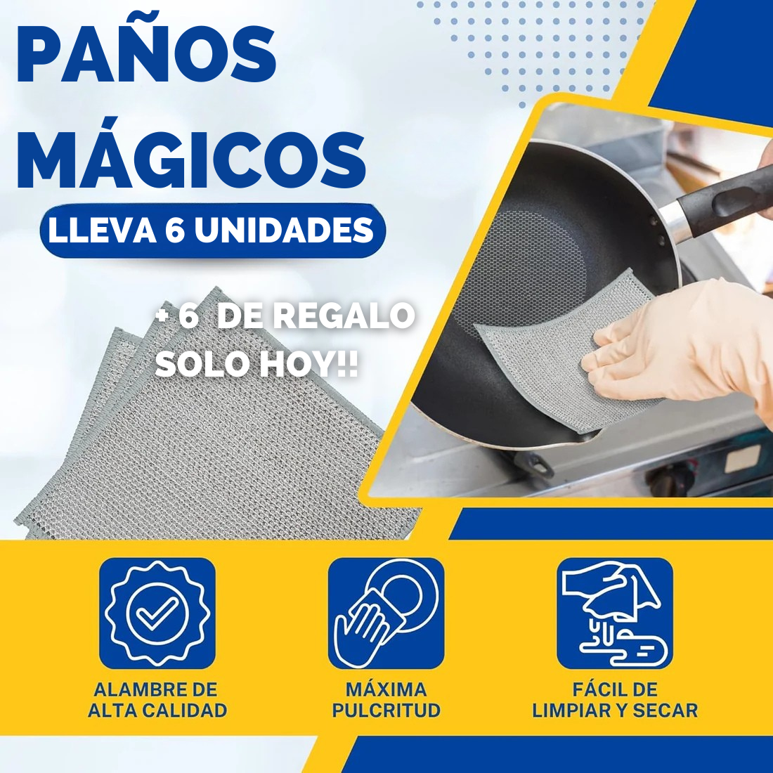 Set Paños Mágicos Brillamax 🧼 Lleva 6 + 6 Gratis 🎉, ¡Solo Hoy!