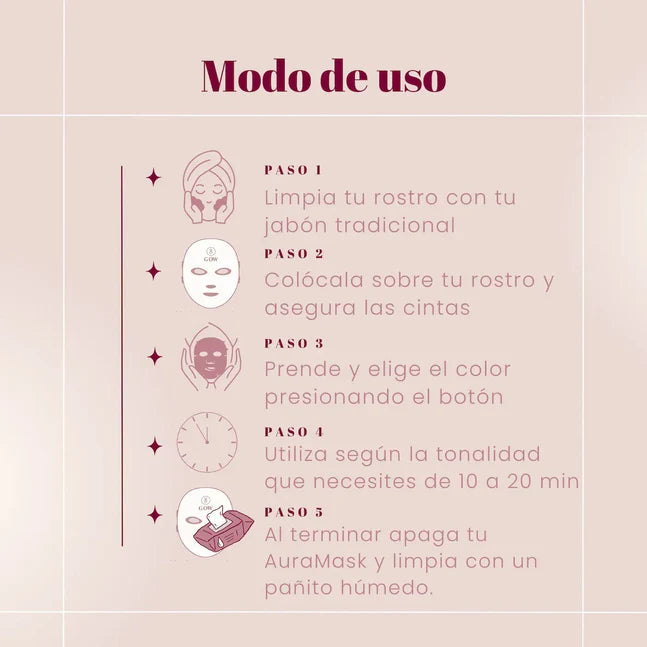 Máscara Rejuvenecedora 7 en 1 AuraMask™ con Fototerapia 🌟