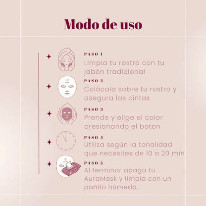 Máscara Rejuvenecedora 7 en 1 AuraMask™ con Fototerapia 🌟